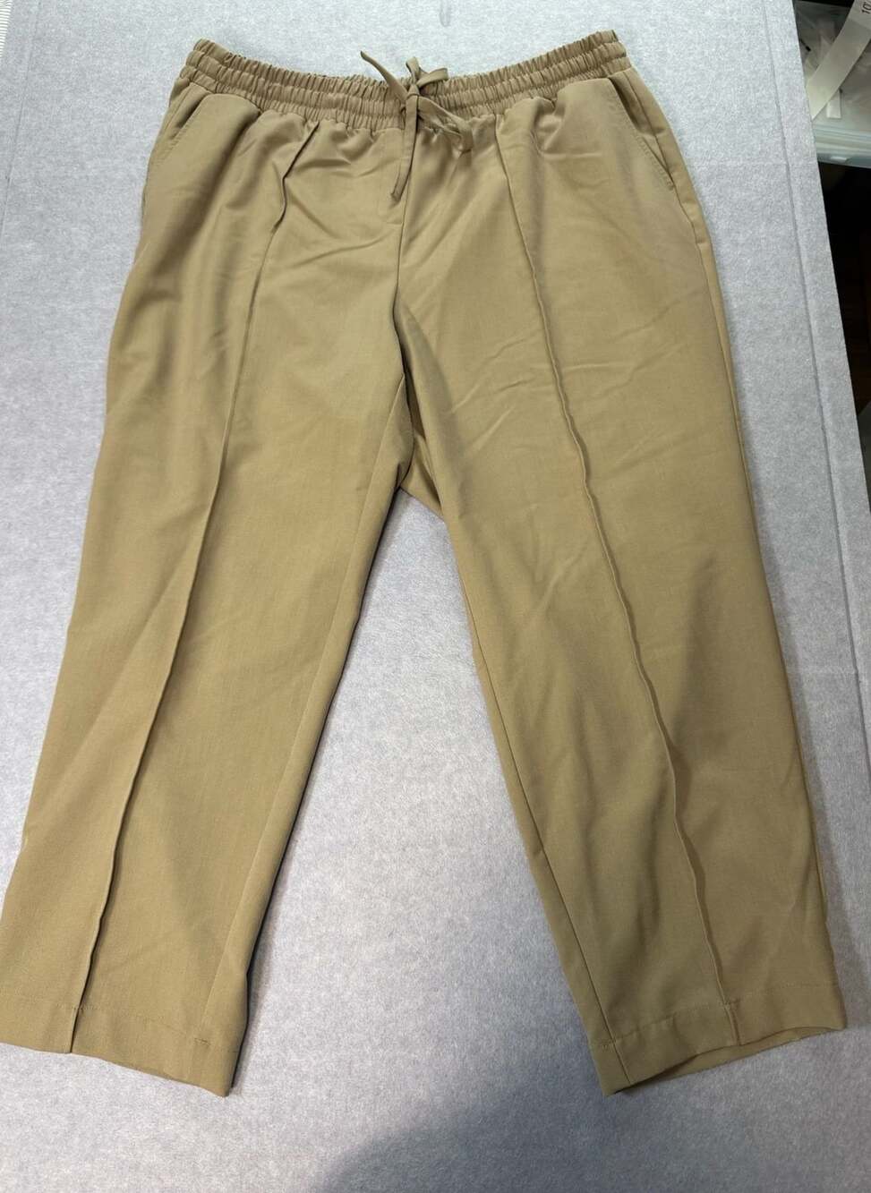 Lane Bryant Casual Elastic Waist Drawstring Pants Size 20 Khaki Tan